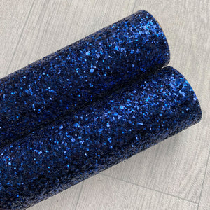 Navy Chunky Glitter fabric A4 sheet bow crafts supplies glitter material wallpaper maker hair bows 