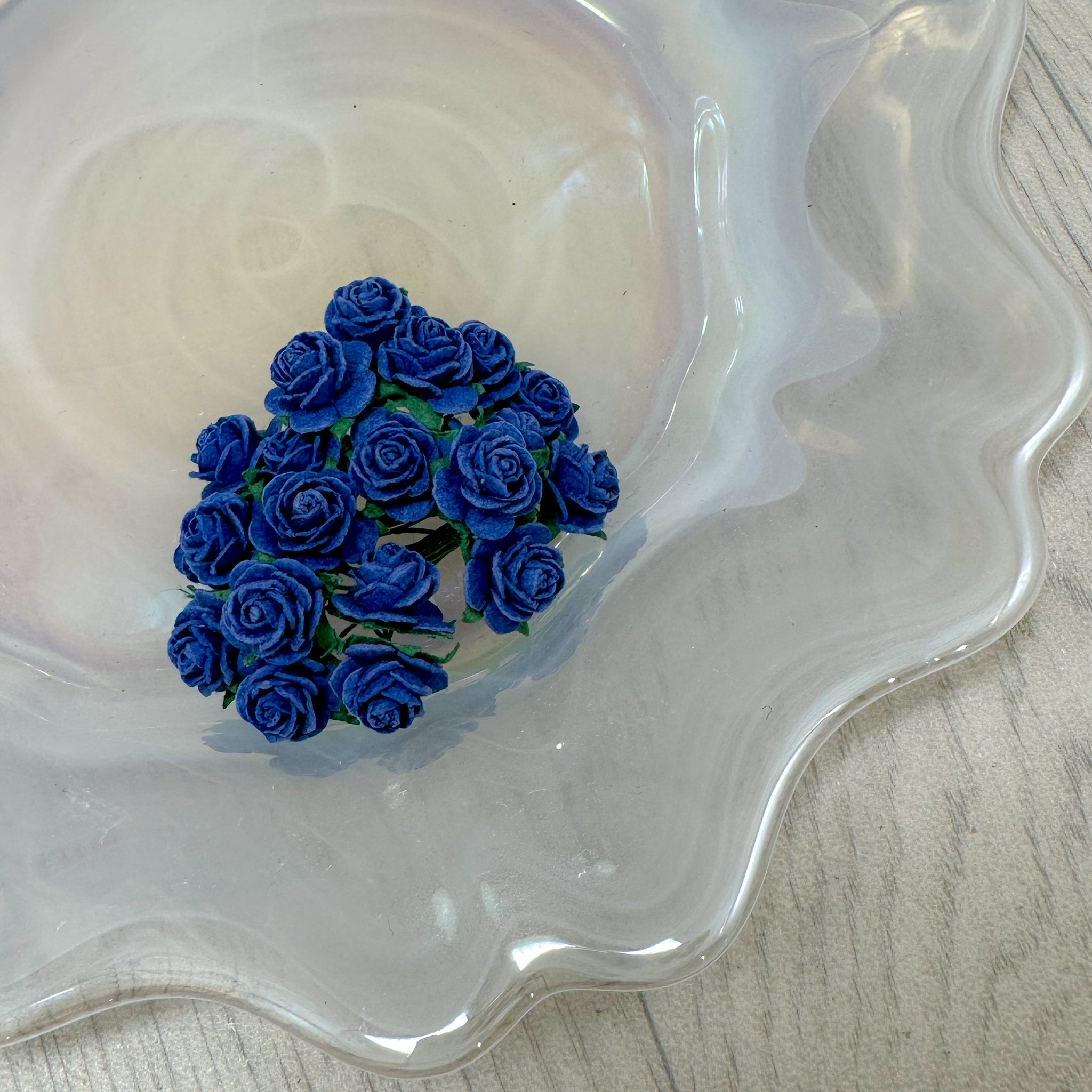 Mulberry Paper Flowers Royal Blue Open Roses
