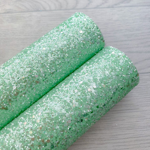 Mint glitter Chunky Glitter fabric A4 sheet bow crafts supplies glitter material wallpaper maker hair bows 