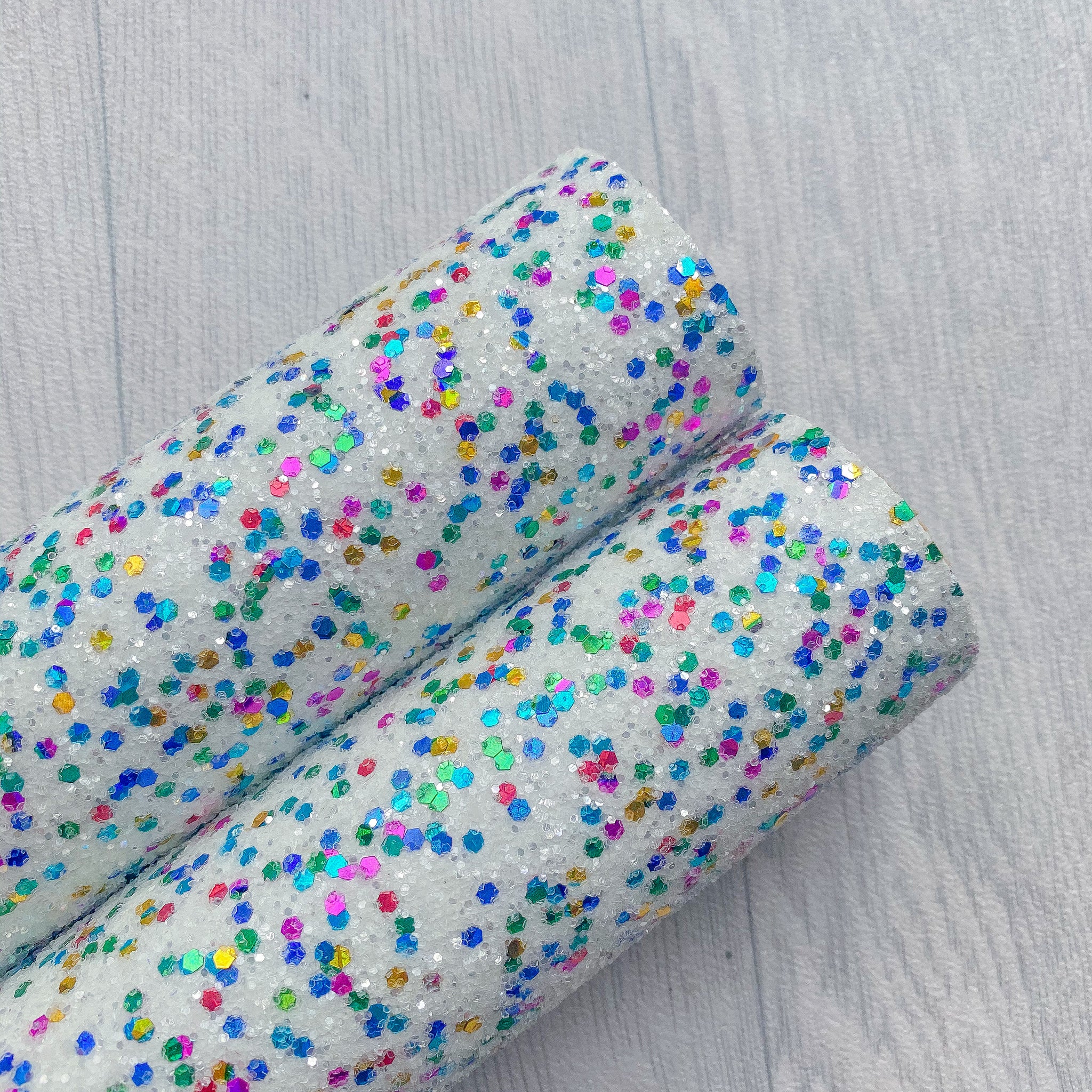 Rainbow Chunky Glitter fabric A4 sheet bow crafts