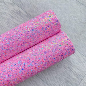 Pink Chunky Glitter fabric A4 sheet bow crafts