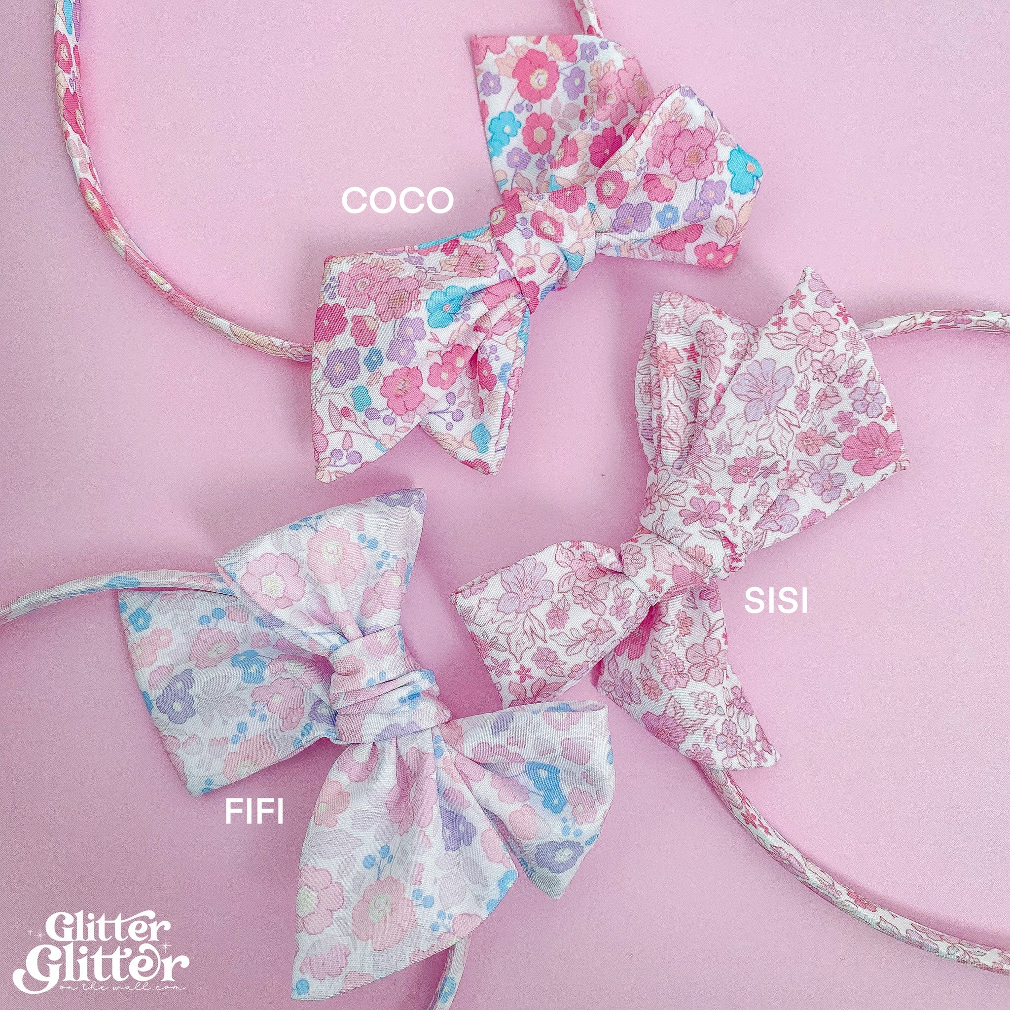 Ditsy Pastel Floral Strips/Alice Band