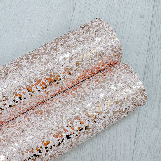 Nude Matte Rose Gold Sparkle Chunky Glitter
