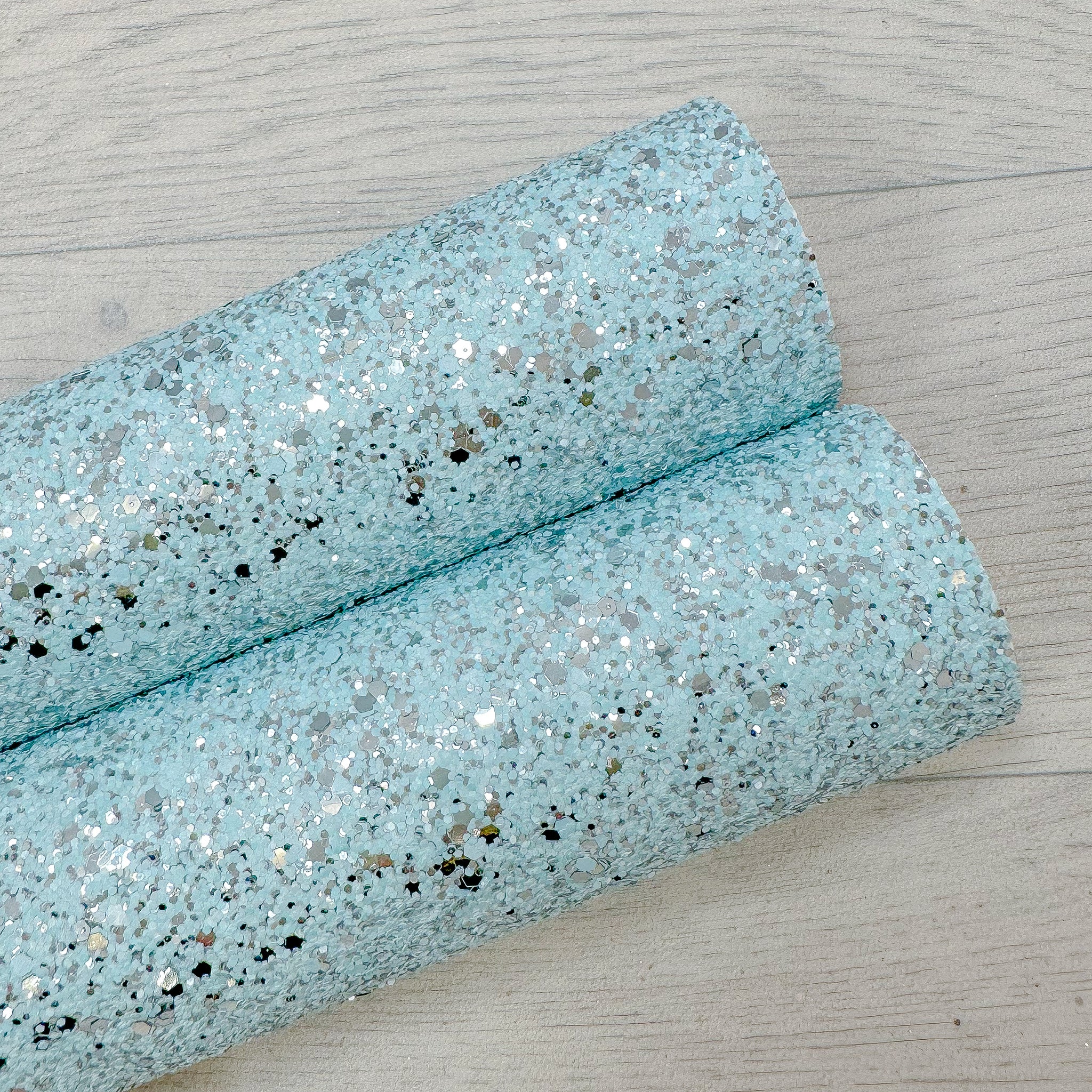 Silver & Baby Blue Chunky Glitter