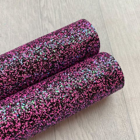 Pink black Halloween  Chunky Glitter fabric A4 sheet bow crafts