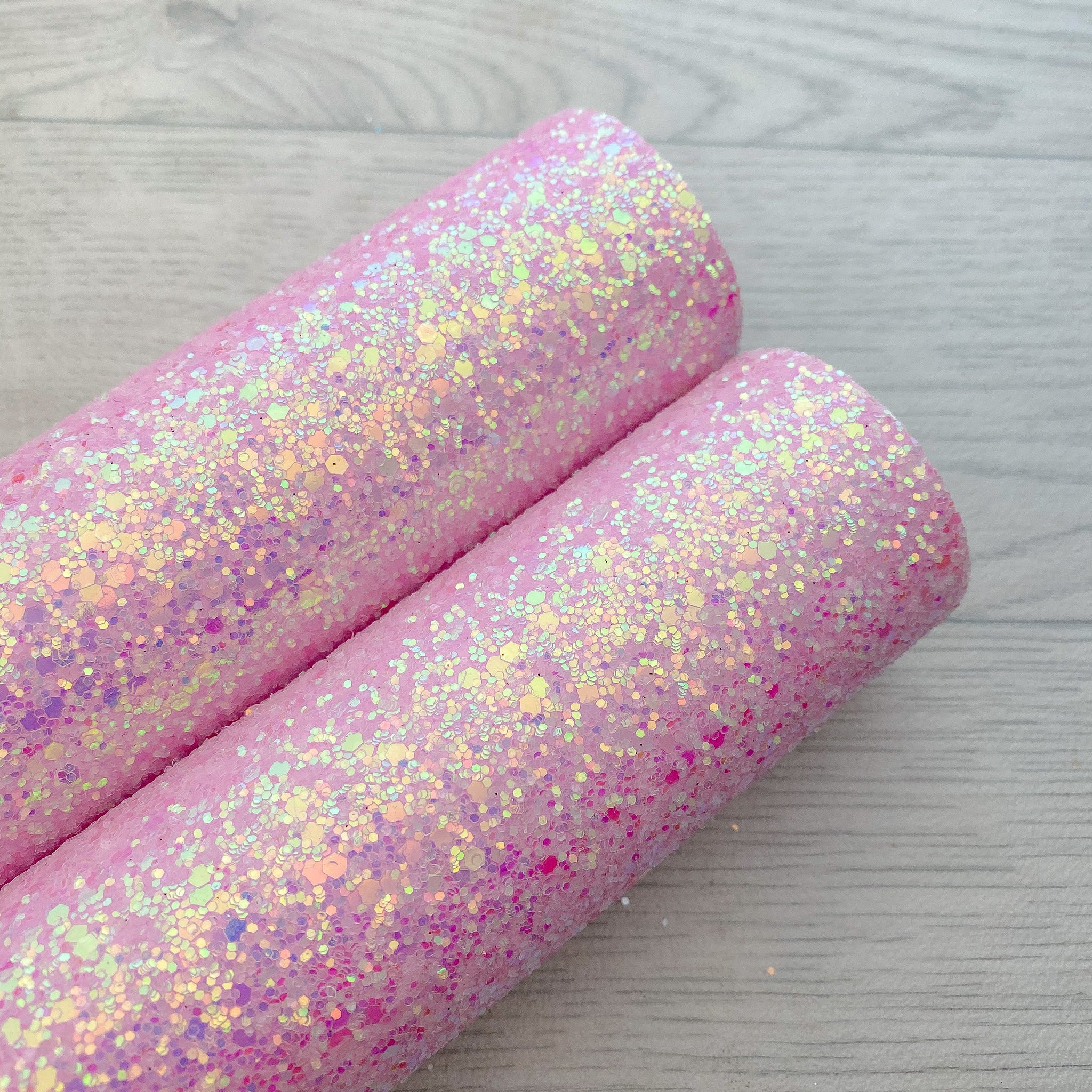 Pink iridescent  Chunky Glitter fabric A4 sheet bow crafts