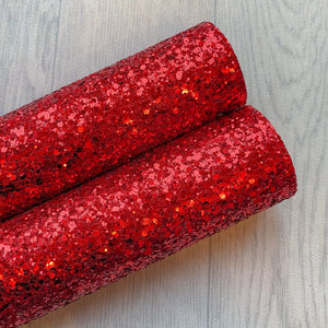 Red Chunky Glitter fabric A4 sheet bow crafts supplies glitter material wallpaper maker hair bows 