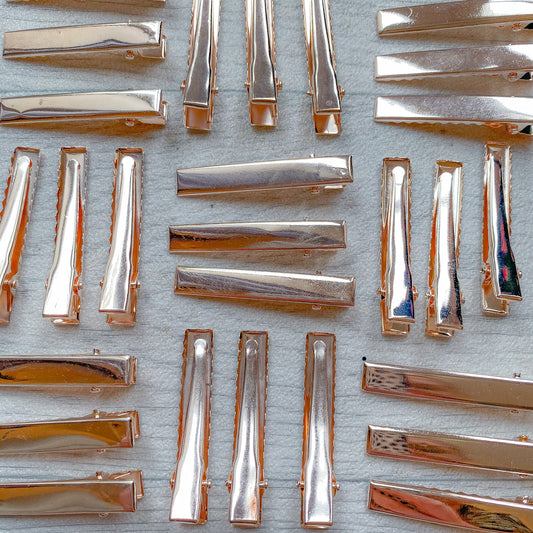 Rose Gold Flat Alligator Clips 45 mm