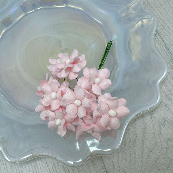 BOGOF Soft Pink Cottage Sweetheart Blooms Mulberry Flowers 25mm (10)