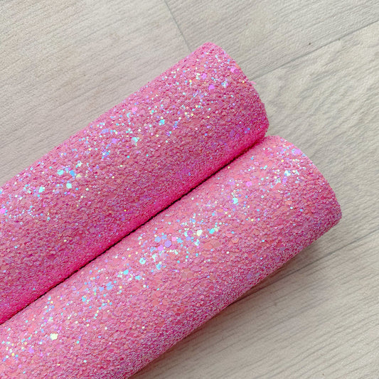 pink chunky glitter fabric a4 sheet bow craft