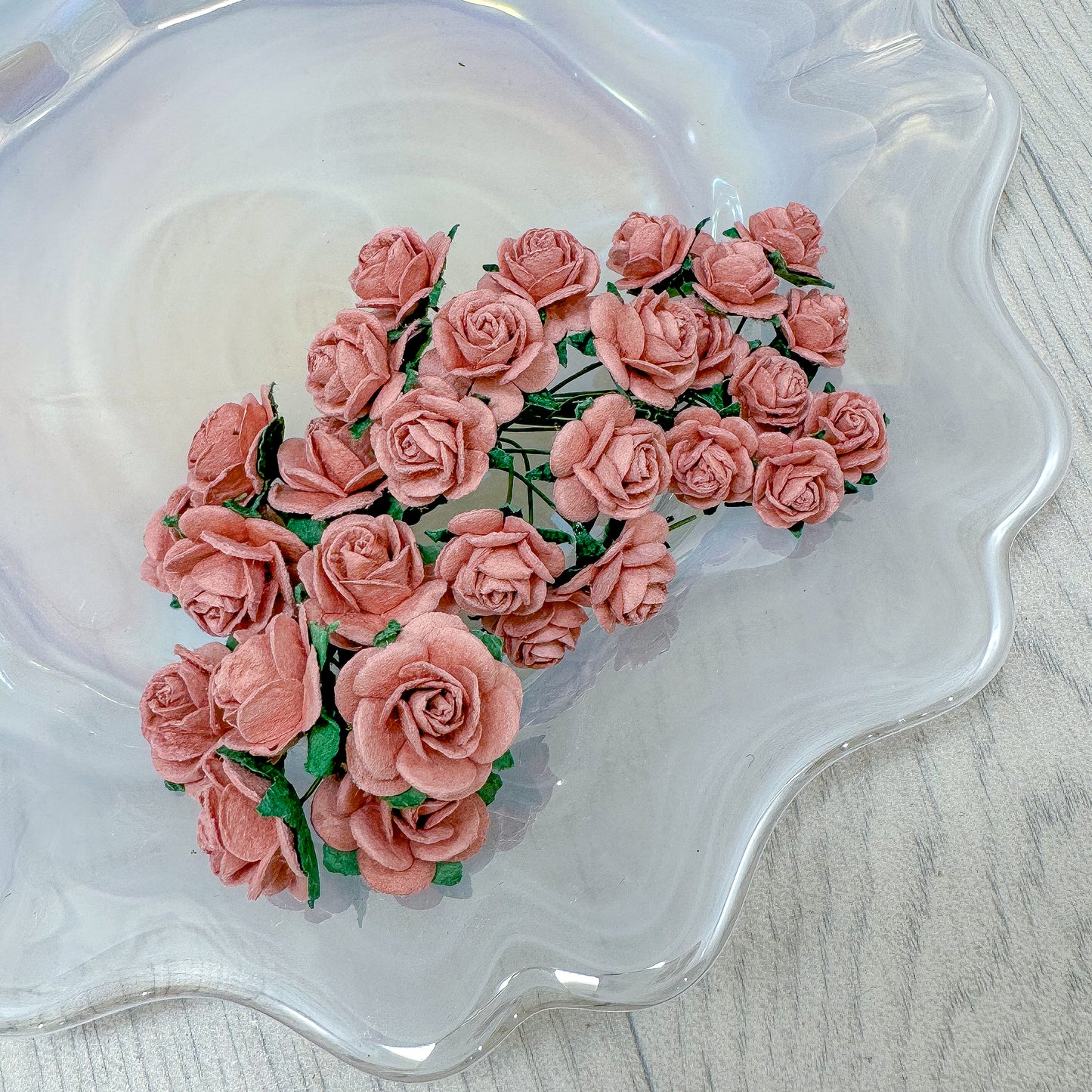 Mulberry Paper Flowers Dusky Pink Open Roses