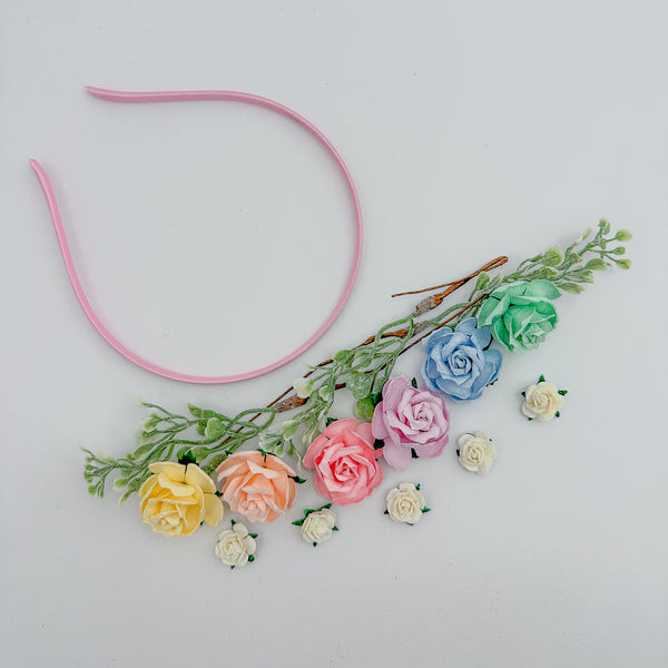 Rainbow Floral & Foliage Headband Kit
