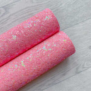 pink chunky glitter fabric a4 sheet bow craft
