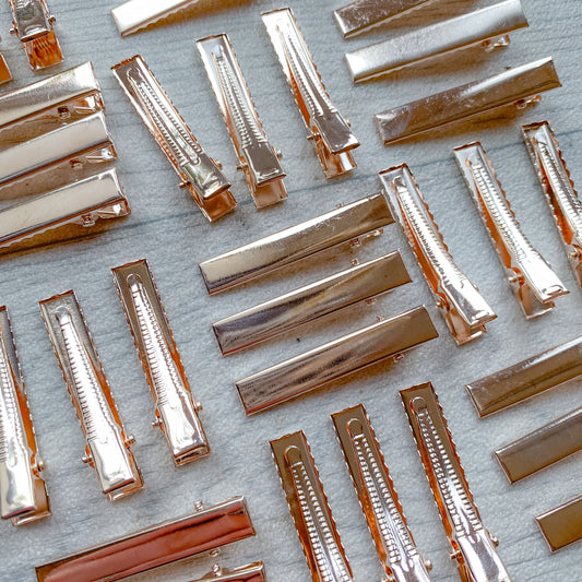 Rose Gold Flat Alligator Clips 40 mm